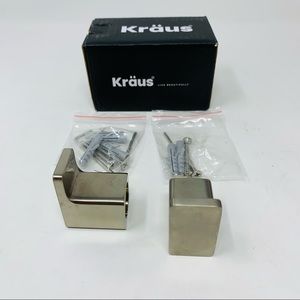 Kraus NEW Stelios Robe and Towel Hook Brushed Nickel, Set of 2